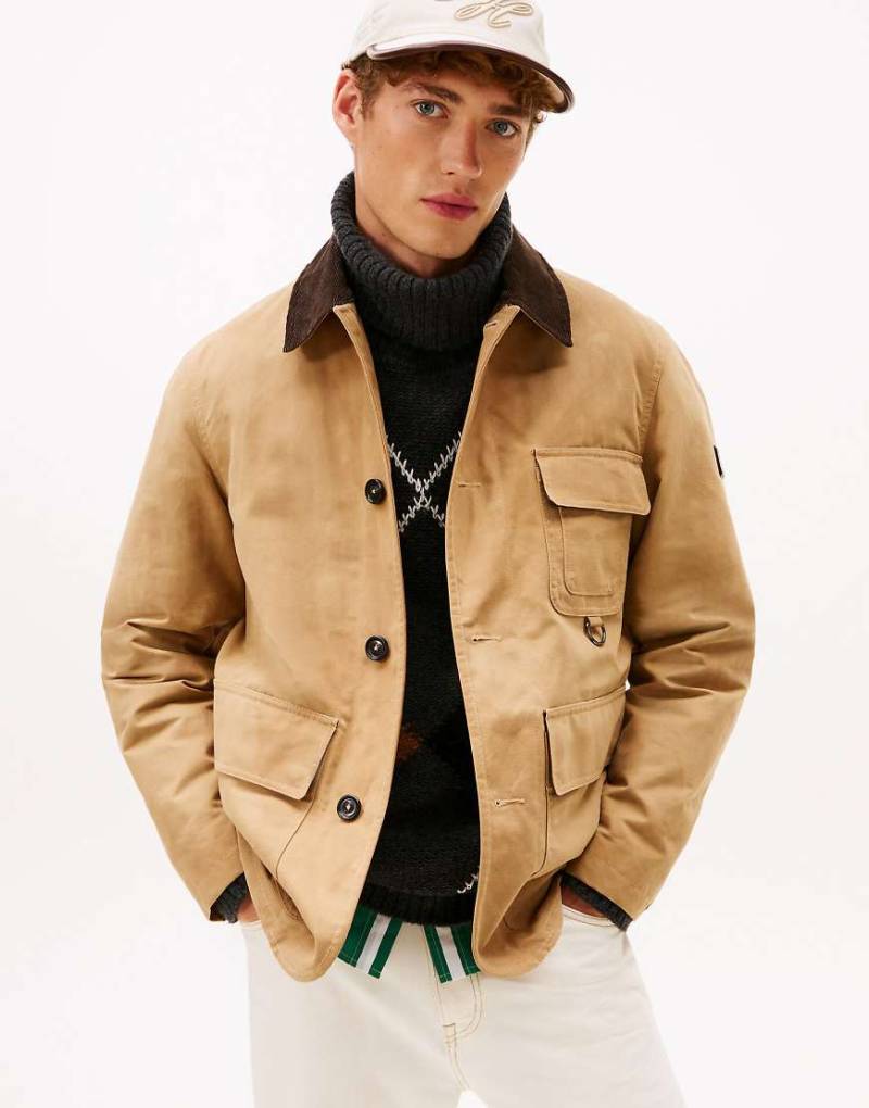 Tommy Hilfiger - Gewachste Relaxed-Fit-Barnjacke in Khaki-Brown von Tommy Hilfiger