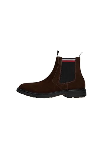 Tommy Hilfiger Herren Chelsea Boots aus Wildleder, Braun (Cocoa), 40 von Tommy Hilfiger
