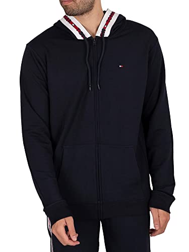 Tommy Hilfiger Herren Hoodie LS FZ HWK UM0UM01929 Schwere Jacken mit durchgehendem Reißverschluss, Blau (Desert Sky), S von Tommy Hilfiger