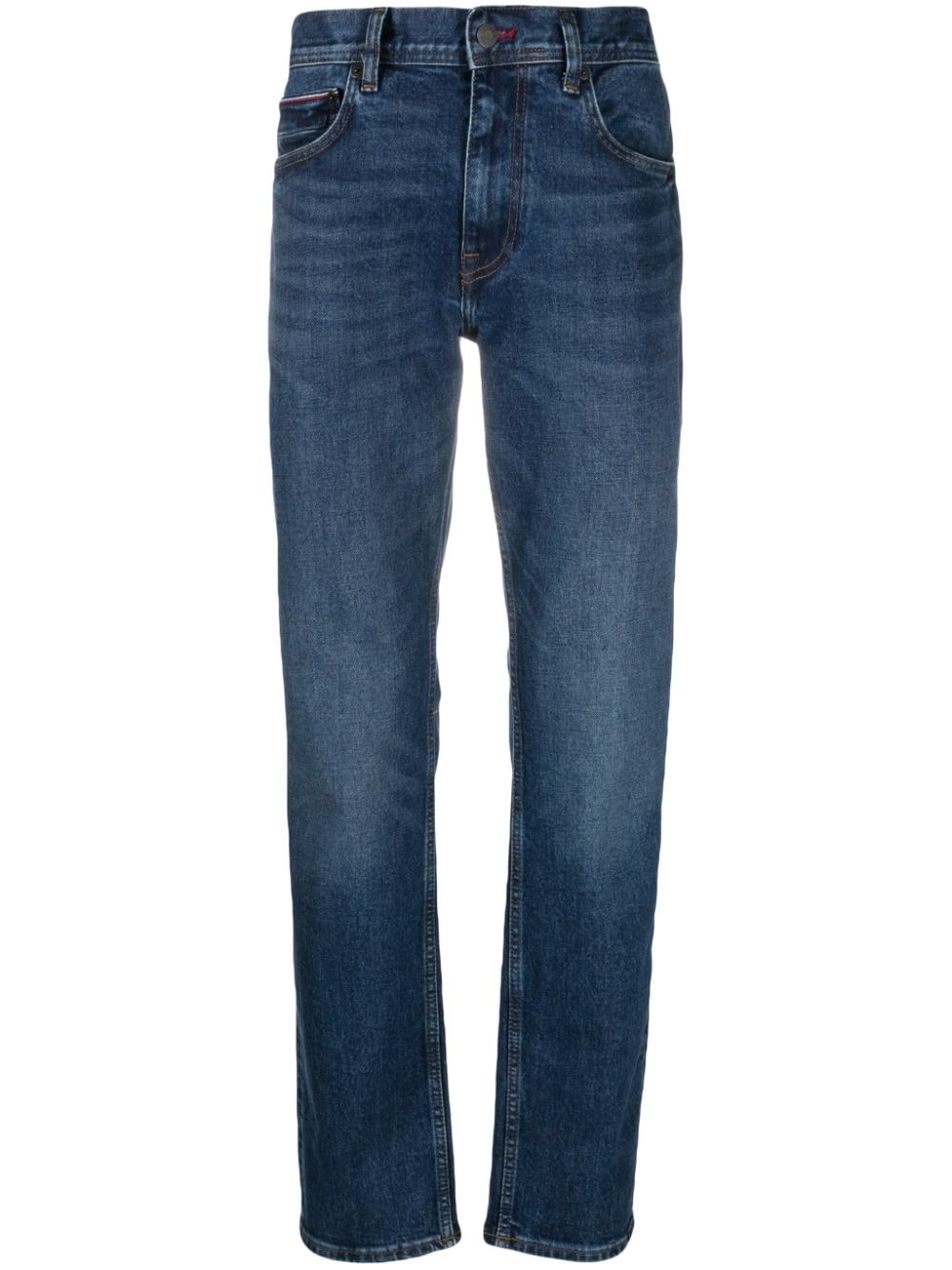 Tommy Hilfiger Halbhohe Straight-Leg-Jeans - Blau von Tommy Hilfiger