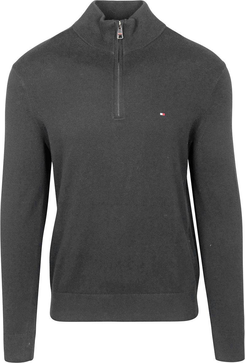 Tommy Hilfiger Half Zip Pullover Anthrazit - Größe XL von Tommy Hilfiger