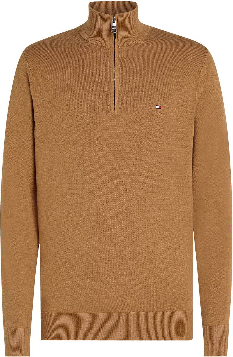 Tommy Hilfiger Half Zip Pullover Camel - Größe XL von Tommy Hilfiger