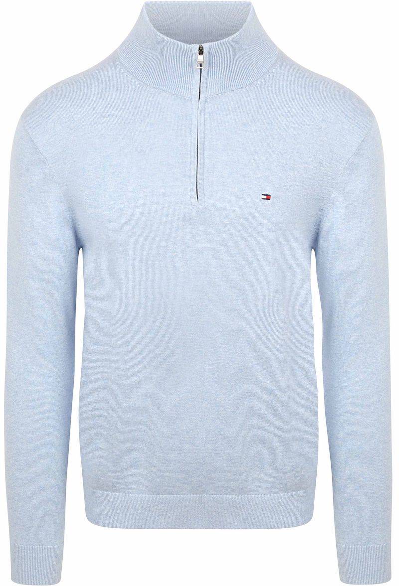 Tommy Hilfiger Half Zip Pullover Essential Hellblau - Größe XXL von Tommy Hilfiger