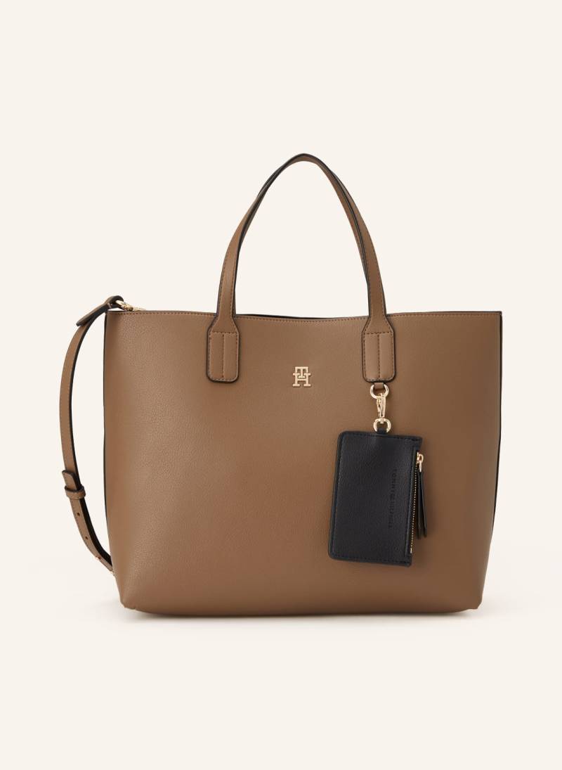 Tommy Hilfiger Handtasche Satchel Mit Pouch beige von Tommy Hilfiger