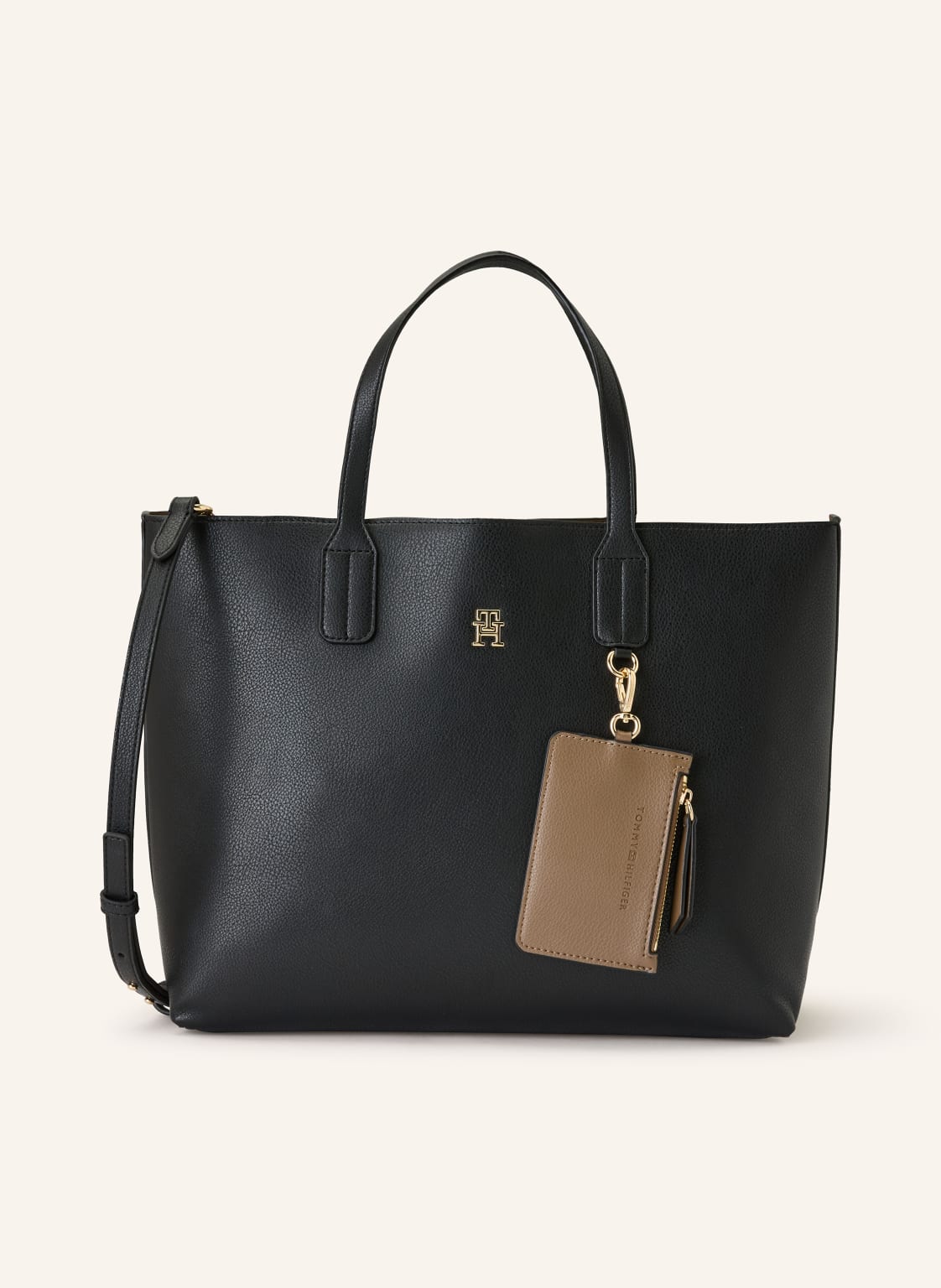 Tommy Hilfiger Handtasche Satchel Mit Pouch schwarz von Tommy Hilfiger