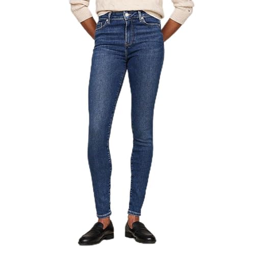 Tommy Hilfiger Damen Jeans Hose Harlem Skinny Fit, Blau (Ana), 28W/32L von Tommy Hilfiger