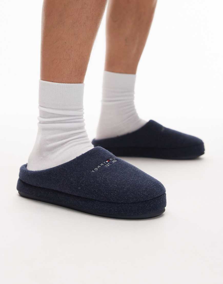 Tommy Hilfiger - Hausschuhe in Marineblau mit linearem Flag-Logo von Tommy Hilfiger