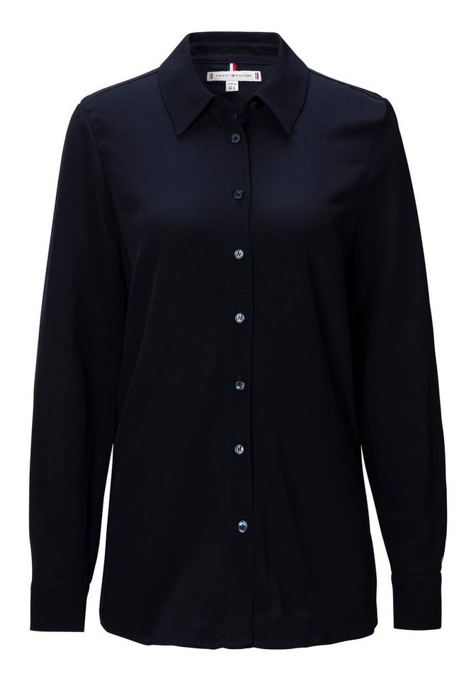 Tommy Hilfiger Hemdbluse FLUID VIS CREPE REGULAR SHIRT LS mit Seitenschlitzen von Tommy Hilfiger