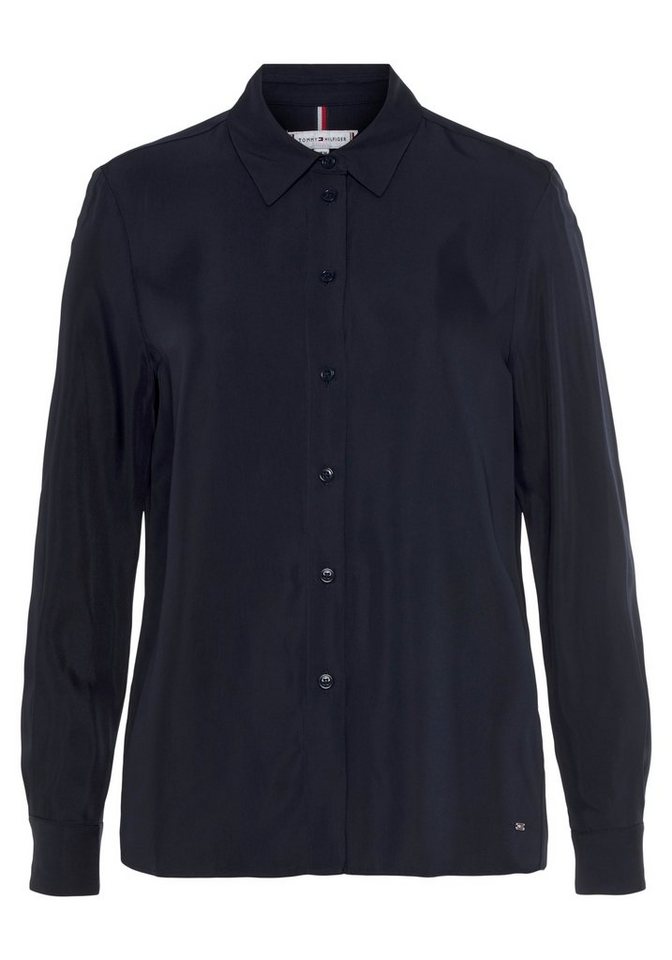 Tommy Hilfiger Hemdbluse PIECED GLB STP REG FLEUR SHIRT mit dezentem Label am hinteren Halsausschnitt von Tommy Hilfiger