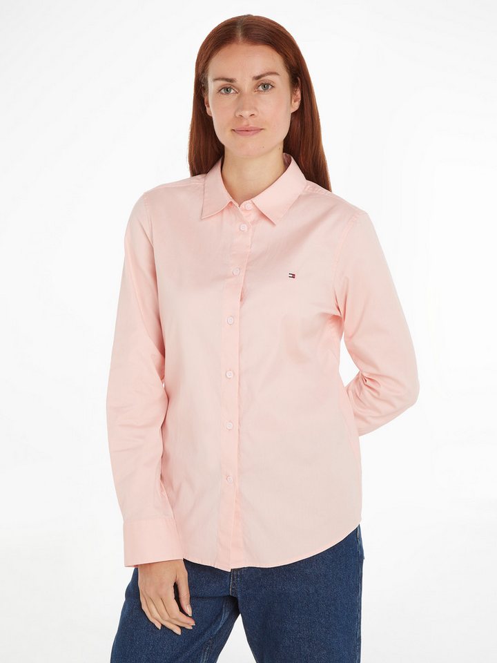 Tommy Hilfiger Hemdbluse STRETCH OXFORD REGULAR SHIRT mit Logostickerei von Tommy Hilfiger