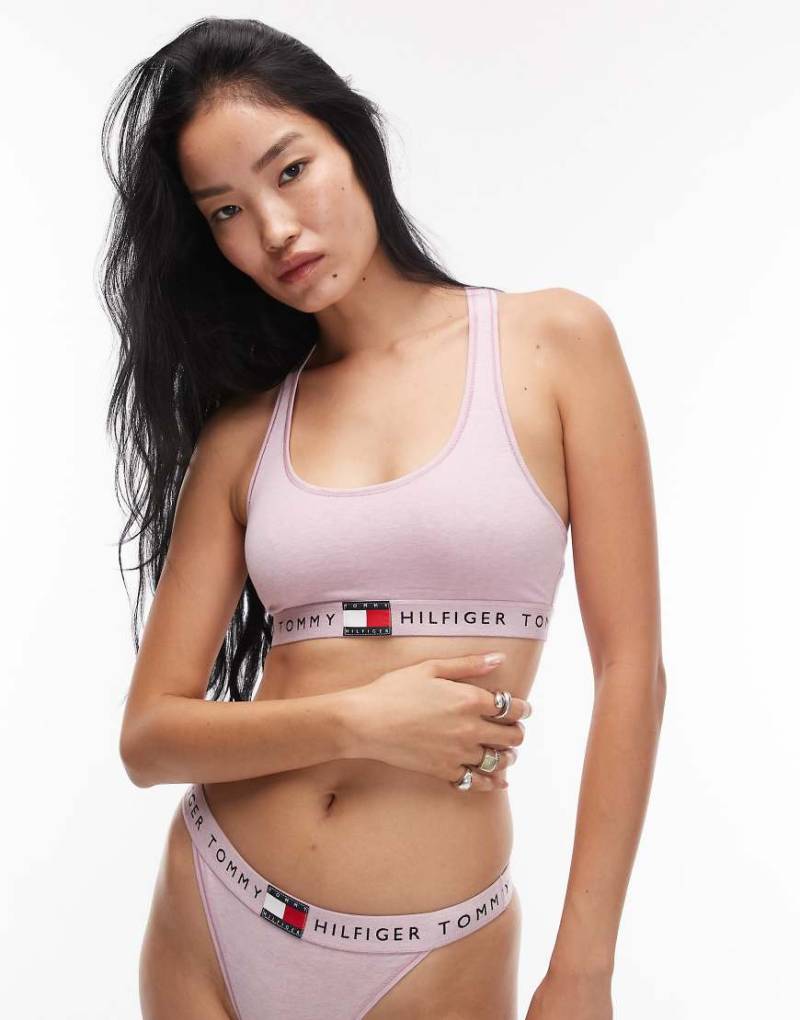 Tommy Hilfiger - Heritage - Bustier in meliertem Rosa mit Ringerrücken von Tommy Hilfiger