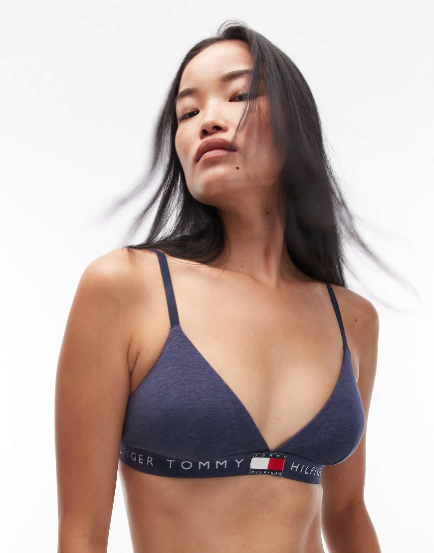 Tommy Hilfiger - Heritage - Triangel-BH in Heide-Marineblau mit klassischem Logo von Tommy Hilfiger