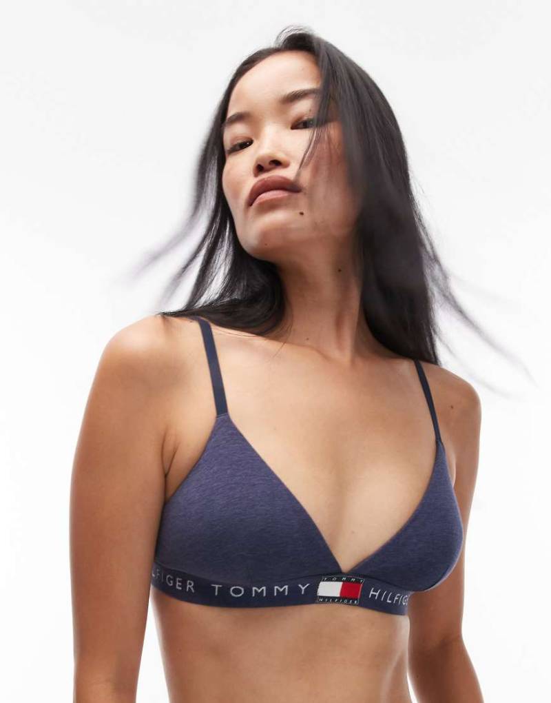 Tommy Hilfiger - Heritage - Triangel-BH in Heide-Marineblau mit klassischem Logo von Tommy Hilfiger