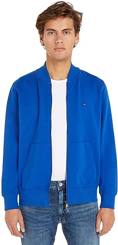 Tommy Hilfiger Herren Cardigan Baseball Collar mit Reißverschluss, Blau (Ultra Blue), M von Tommy Hilfiger