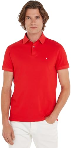 Tommy Hilfiger Herren Poloshirt Kurzarm 1985 Regular Fit, Rot (Fierce Red), XXXL von Tommy Hilfiger