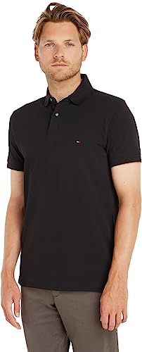 Tommy Hilfiger Herren Poloshirt Kurzarm 1985 Regular Fit, Schwarz (Black), S von Tommy Hilfiger