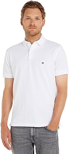 Tommy Hilfiger Herren Poloshirt Kurzarm 1985 Regular Fit, Weiß (White), S von Tommy Hilfiger