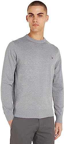 Tommy Hilfiger Herren 1985 Crew Neck Sweater Mw0mw30955 Pullover, Grau (Medium Grey Heather), S EU von Tommy Hilfiger