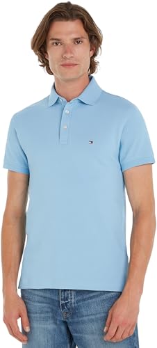 Tommy Hilfiger Herren 1985 Slim Polo MW0MW17771 Kurzarm Poloshirts, Blau (Sleepy Blue), L von Tommy Hilfiger