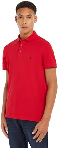 Tommy Hilfiger Herren Poloshirt Kurzarm 1985 Slim Polo Slim Fit, Rot (Primary Red), L von Tommy Hilfiger