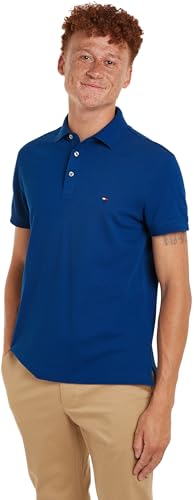 Tommy Hilfiger Herren Poloshirt Kurzarm 1985 Slim Polo Slim Fit, Blau (Anchor Blue), L von Tommy Hilfiger