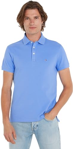 Tommy Hilfiger Herren Poloshirt Kurzarm 1985 Slim Fit, Blau (Blue Spell), XXL von Tommy Hilfiger
