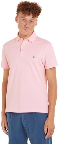 Tommy Hilfiger Herren Poloshirt Kurzarm 1985 Slim Polo Slim Fit, Rosa (Romantic Pink), XL von Tommy Hilfiger