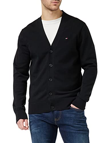 Tommy Hilfiger Herren Cardigan 1985 Cardigan mit Knopfleiste, Schwarz (Black), S von Tommy Hilfiger