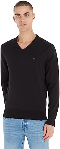 Tommy Hilfiger 1985 V NECK SWEATER Pullover Herren, Schwarz (Black), XXL von Tommy Hilfiger