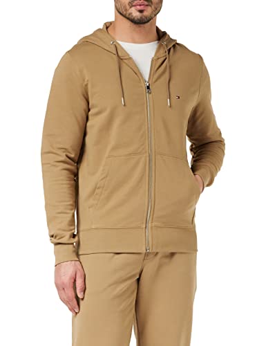 Tommy Hilfiger Herren Hoodie mit Reißverschluss 1985 Zip Through Hoody Zipper, Braun (Countryside Khaki), S von Tommy Hilfiger