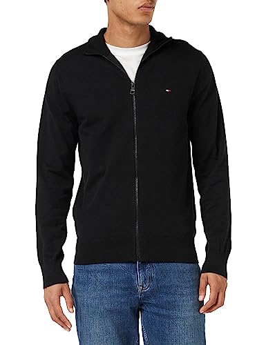 Tommy Hilfiger Herren Cardigan 1985 Zip Through mit Reißverschluss, Schwarz (Black), XS von Tommy Hilfiger