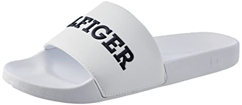 Tommy Hilfiger Herren Badeschuhe 3D Print Pool Slide Badelatschen, Weiß (White), 40 von Tommy Hilfiger