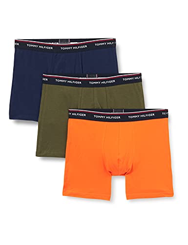 Tommy Hilfiger Herren 3P Boxer Brief Slip, Army Grn/Yale Navy/PRN Orng, M von Tommy Hilfiger