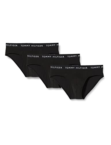 Tommy Hilfiger Herren 3er Pack Unterhosen Briefs Unterwäsche, Schwarz (Black/Black/Black), L von Tommy Hilfiger