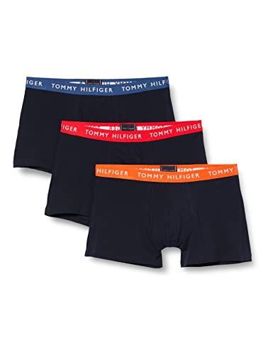 Tommy Hilfiger Herren 3p Trunk Wb Boxershorts, Twilight in/Red Alert/Hawiian Coral, M von Tommy Hilfiger