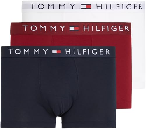 Tommy Hilfiger Herren Boxershorts Trunks Unterwäsche, Mehrfarbig (Des Sky/White/Rouge), M von Tommy Hilfiger