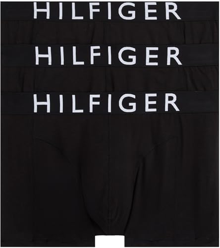 Tommy Hilfiger Herren 3er Pack Boxershorts Trunks mit Logobund, Schwarz (Blk/Blk/Blk), XXL von Tommy Hilfiger