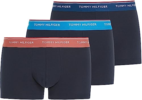 Tommy Hilfiger Herren Trunk (3er Pack), Cer Aqua/Deep Indigo/Dockside Red, S von Tommy Hilfiger