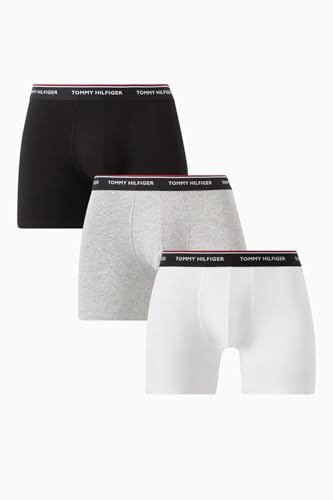 Tommy Hilfiger Herren 3er Pack Boxer Briefs Baumwolle mit Stretch, Mehrfarbig (Black/White/Grey Heather), SM von Tommy Hilfiger