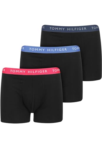Tommy Hilfiger Herren 3p Boxershorts Trunk, Des Sky/Irs Blue/Pnk Splend, S von Tommy Hilfiger