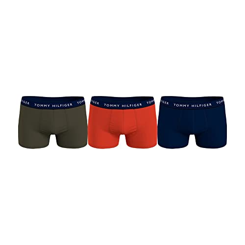 Tommy Hilfiger Herren 3p Trunk Shorts, Des Skyy/Acid Orng/Army Gree, S von Tommy Hilfiger