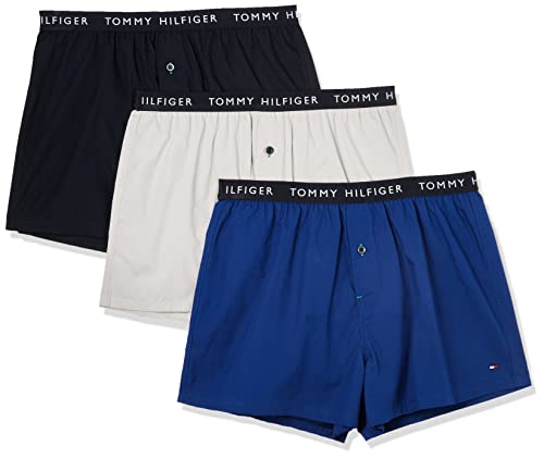 Tommy Hilfiger Herren 3er-Pack Boxershorts mit Elastikbund, Desert Sky/Bold Blue/Light Cast, S von Tommy Hilfiger