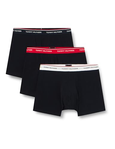 Tommy Hilfiger Herren 3er Pack Boxershorts Trunks Baumwolle mit Stretch, Blau (Des Sky/White/Primary Red), XXL von Tommy Hilfiger