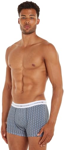 Tommy Hilfiger Herren 3er Pack Boxershorts Trunks Unterwäsche, Mehrfarbig (Crop Geo/Well Water/Desert Sky), XXL von Tommy Hilfiger