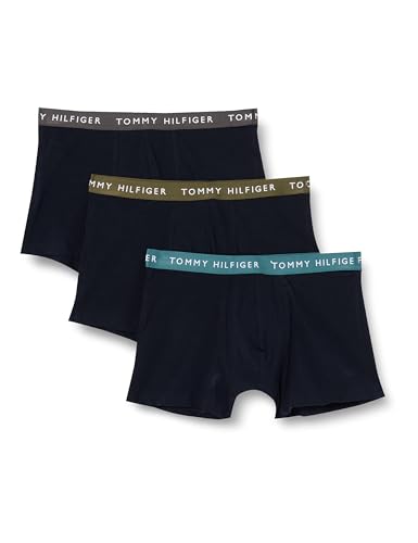 Tommy Hilfiger Herren 3p Boxershorts Trunk, Frosted Green/Army Green/Dark Ash, M von Tommy Hilfiger