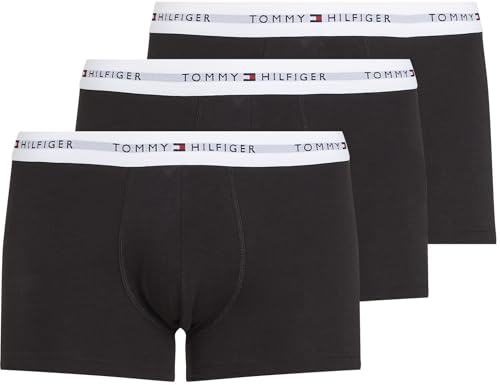 Tommy Hilfiger Herren 3er Pack Boxershorts Trunks mit Logobund, Mehrfarbig (Th Wht/Th Wht/Th Wht), XL von Tommy Hilfiger