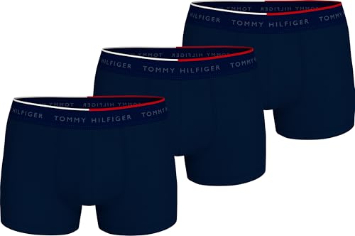 Tommy Hilfiger Herren 3er Pack Boxershorts Trunks mit Stretch, Blau (Desert Sky), XXL von Tommy Hilfiger