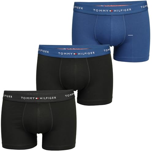 Tommy Hilfiger Herren 3er Pack Boxershorts Trunks mit Stretch, Mehrfarbig (Dp Ind/Dp Ind/Blk), XL von Tommy Hilfiger