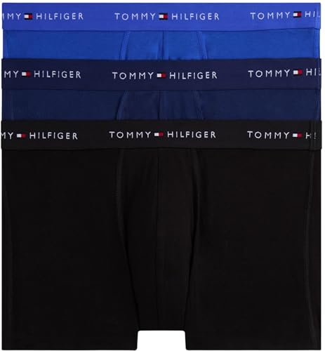 Tommy Hilfiger Herren 3er Pack Boxershorts Trunks mit Stretch, Mehrfarbig (Nob Blu/PRP NVY/Blk), XL von Tommy Hilfiger
