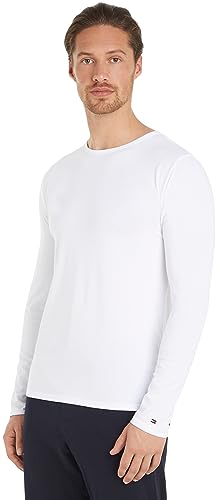 Tommy Hilfiger Herren Langarmshirts Basic, Mehrfarbig (White/White/White), L von Tommy Hilfiger